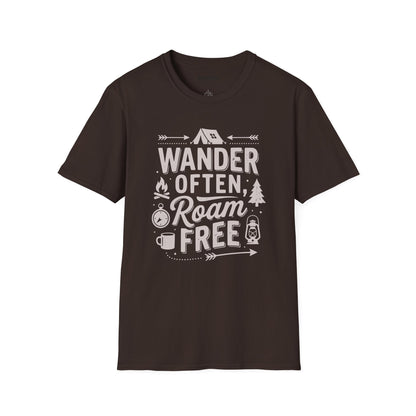 Brown outdoor camping shirt wander often tee