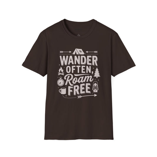 Brown outdoor camping shirt wander often tee