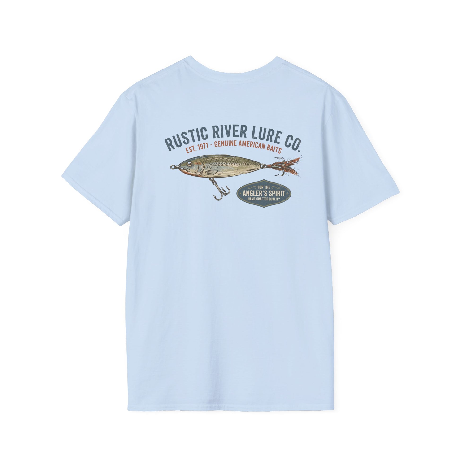 Fishing lure graphic t-shirt back view