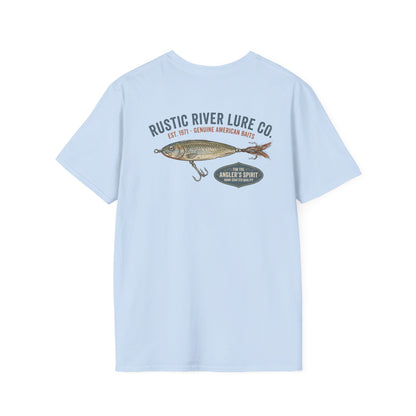 Fishing lure graphic t-shirt back view