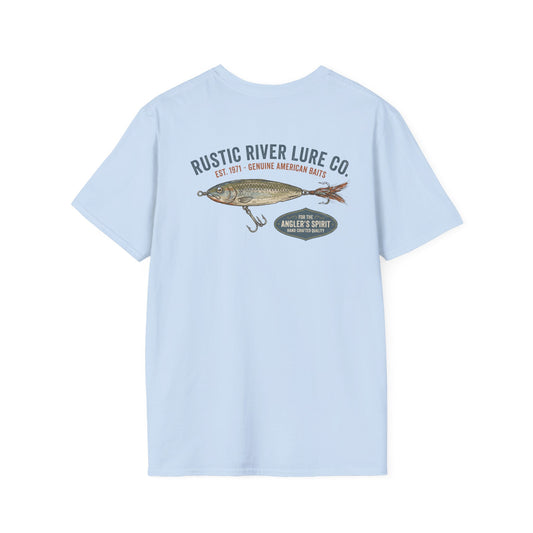 Fishing lure graphic t-shirt back view