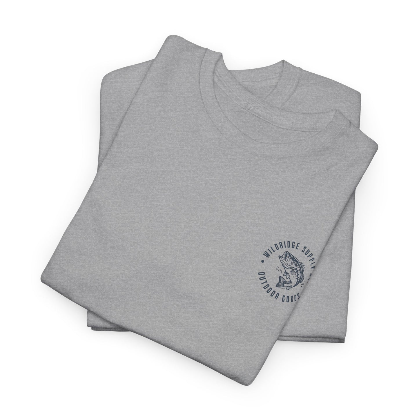 folded sport grey bass fishing t-shirt with logo