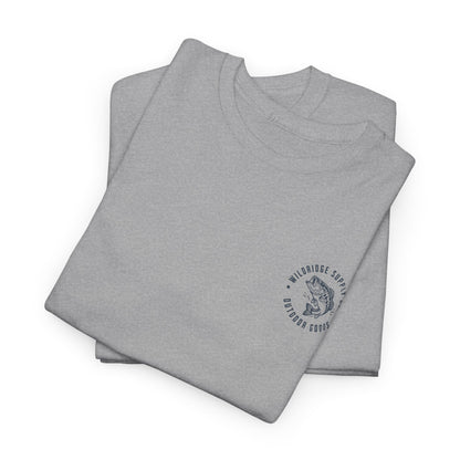 folded sport grey bass fishing t-shirt with logo