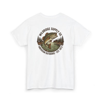 close-up of American Outdoors largemouth bass graphic