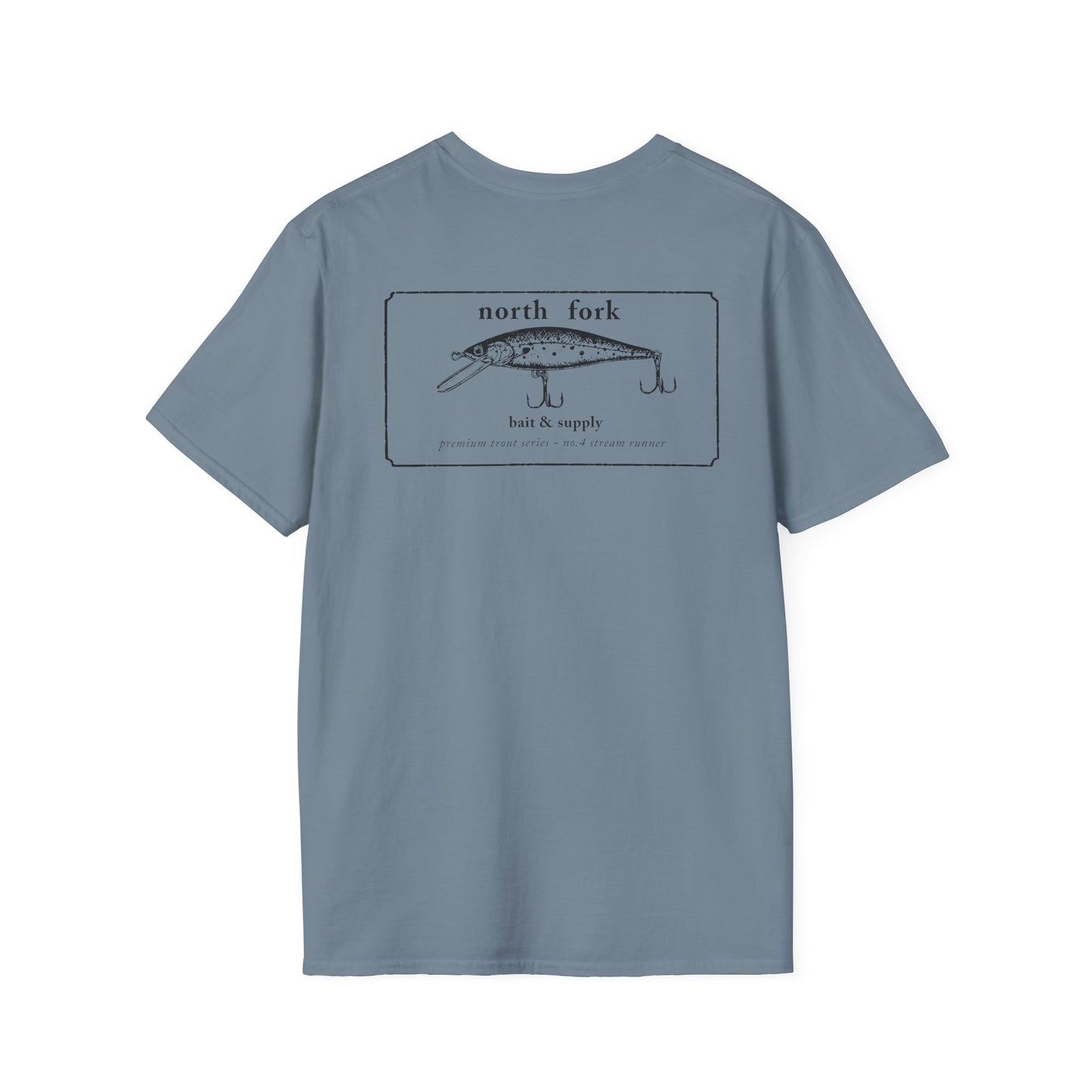 fishing shirt with small North Fork logo on front chest