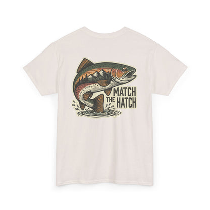 Match the Hatch trout fishing t-shirt with trout graphic on back