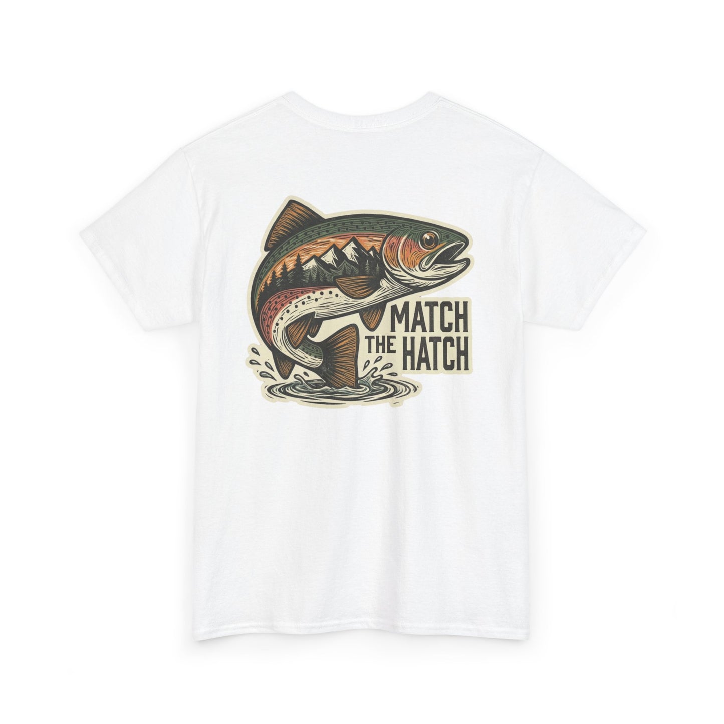 Match the Hatch trout fishing t-shirt with trout graphic on back