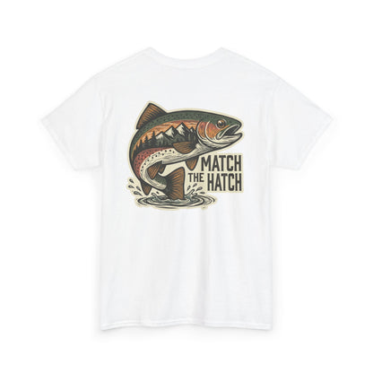 Match the Hatch trout fishing t-shirt with trout graphic on back