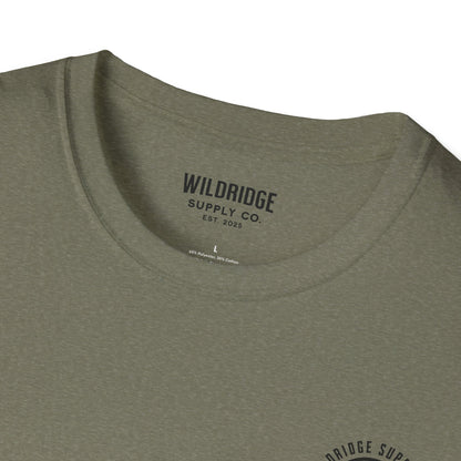 Trout lure graphic tee flat lay showing front chest print