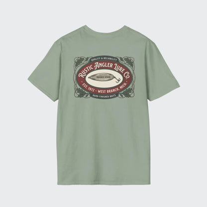 Rustic Angler trout shirt mockup in sage