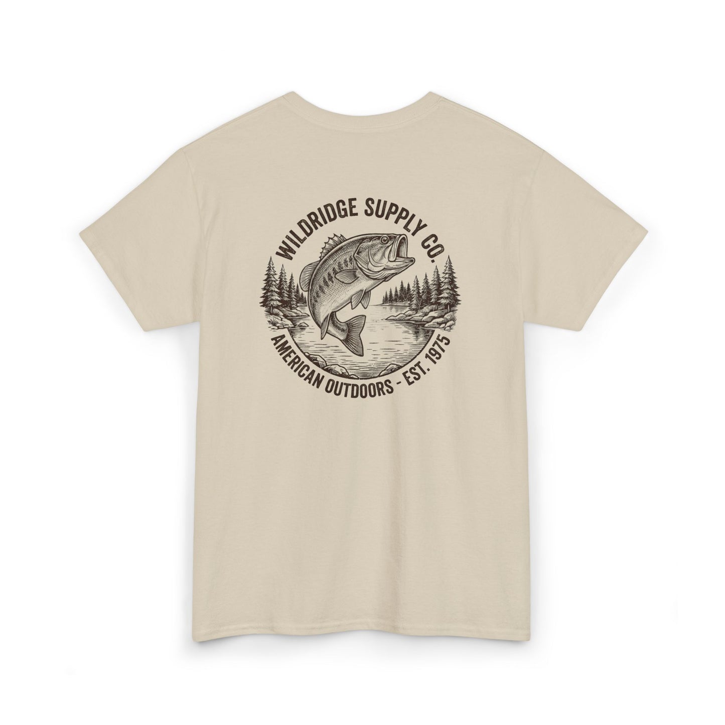 sand bass fishing shirt back graphic close-up