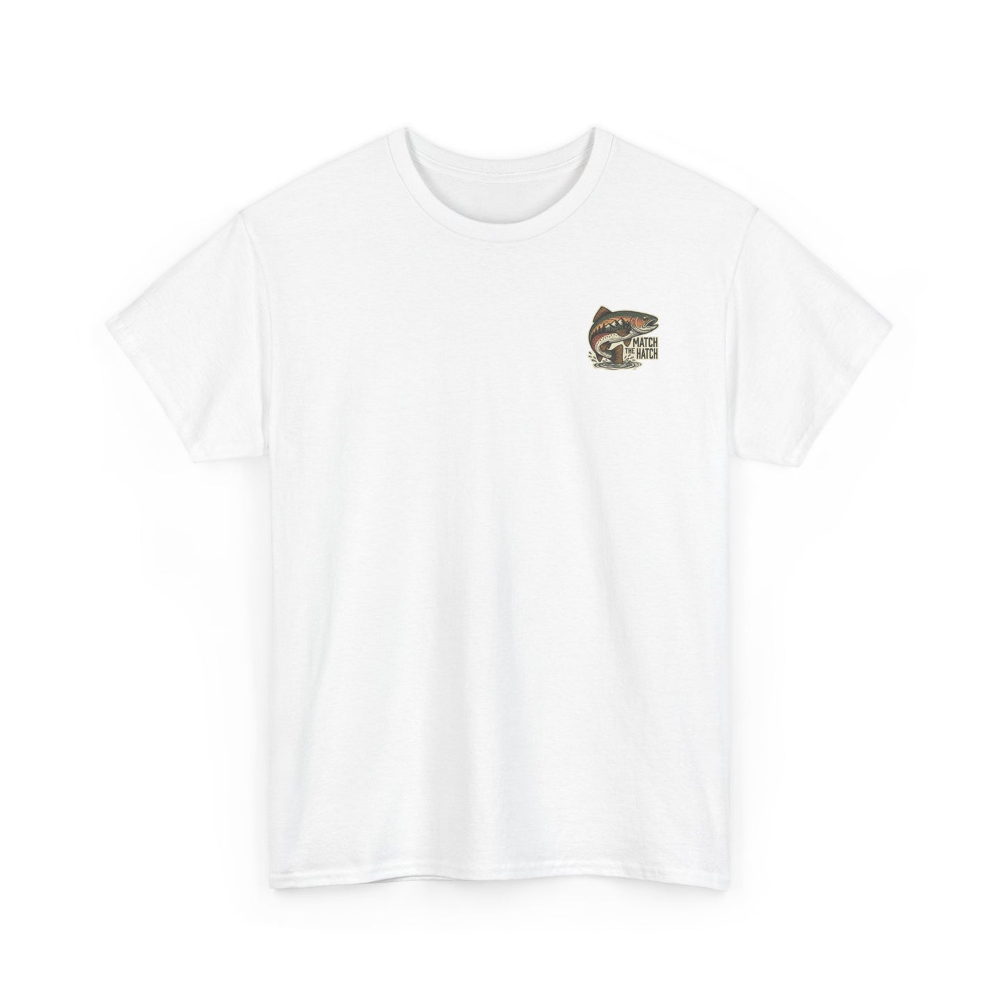 Front t-shirt graphic trout fishing