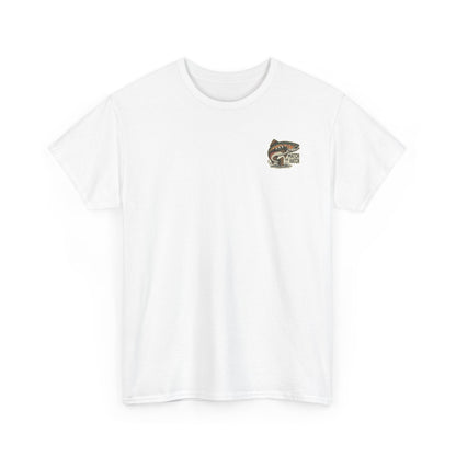 Front t-shirt graphic trout fishing