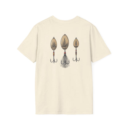 Vintage trout lure shirt mockup in alternate color