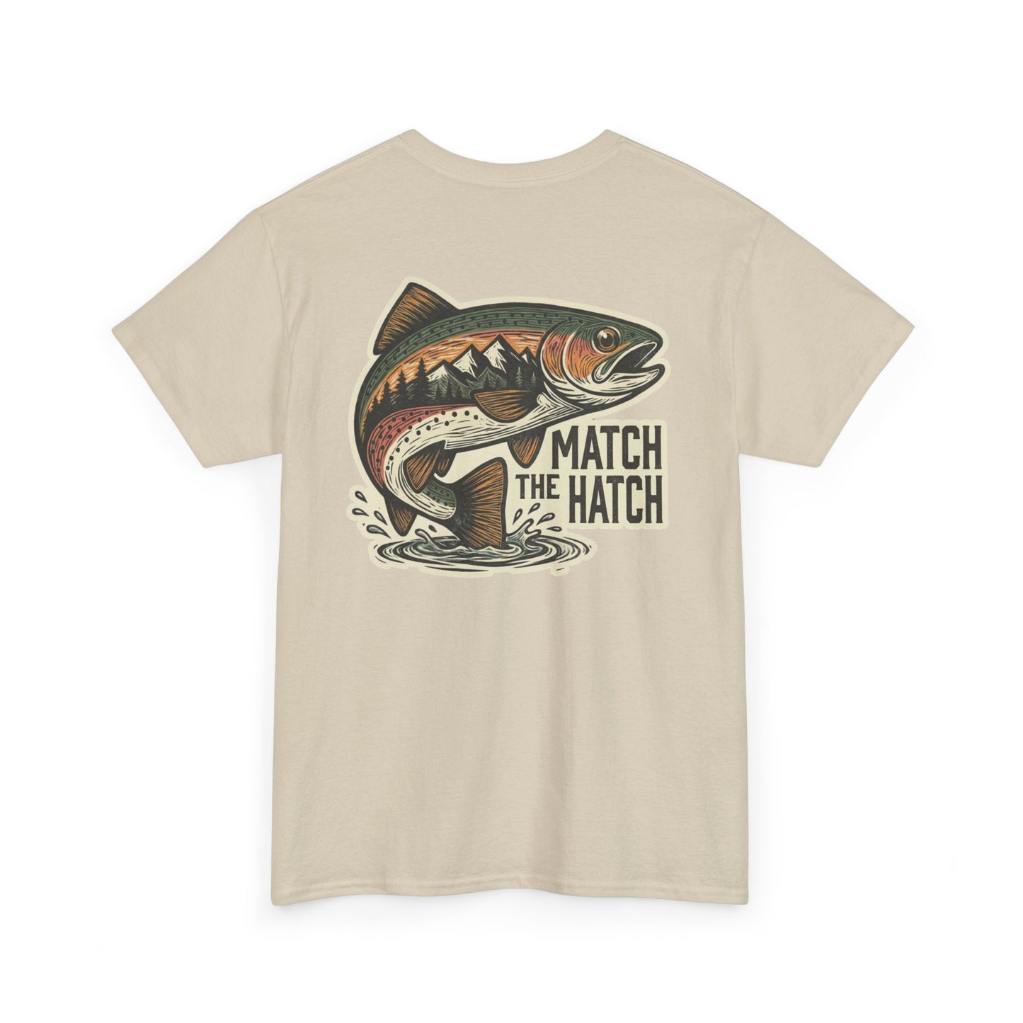 Match the Hatch trout shirt mockup in alternate color