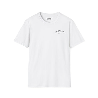 Trout fishing shirt with small North Fork logo on front chest