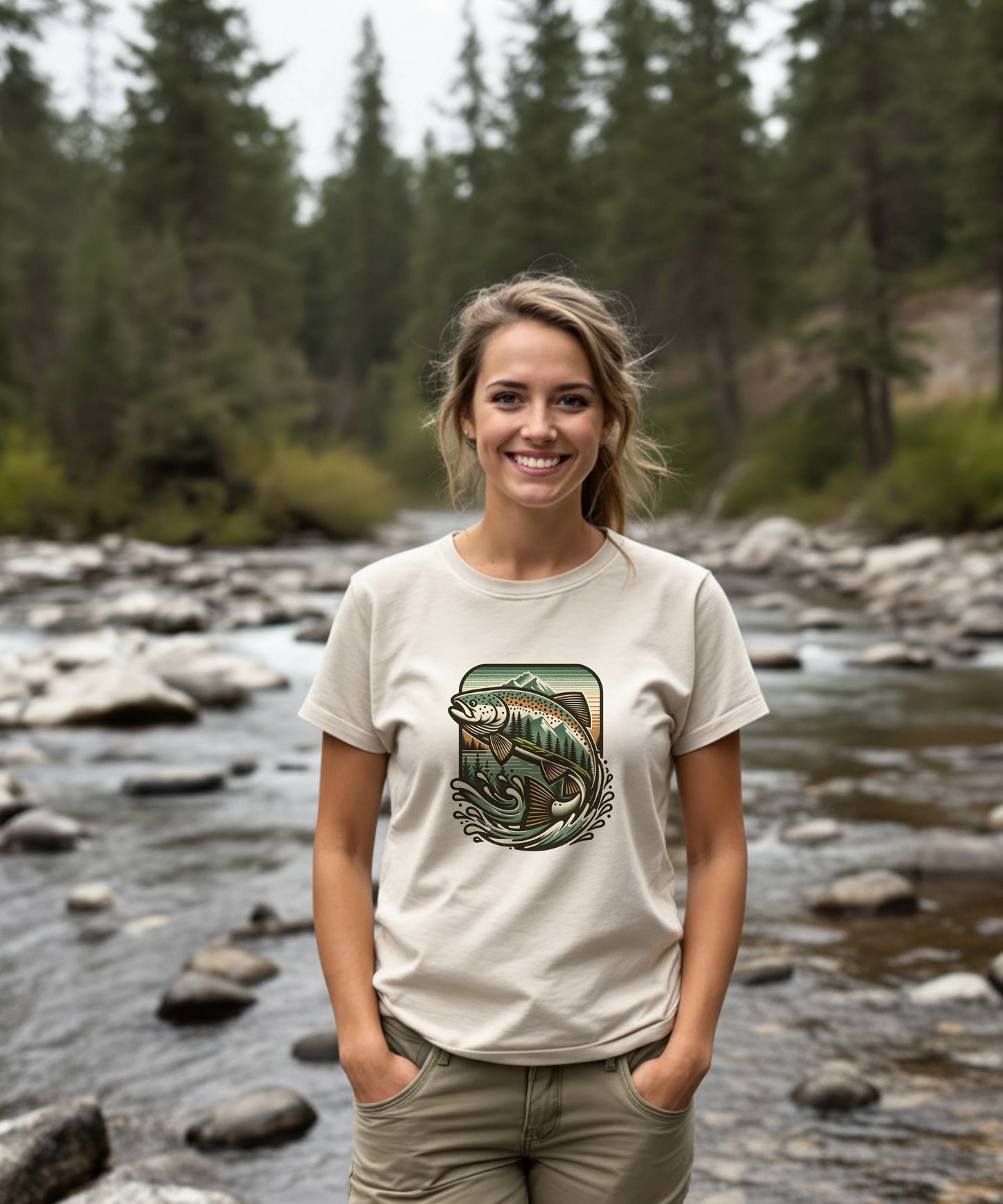 Wildridge Supply Co. Streamside Trout T-Shirt – Fly Fishing Graphic Tee | Outdoor Adventure Apparel