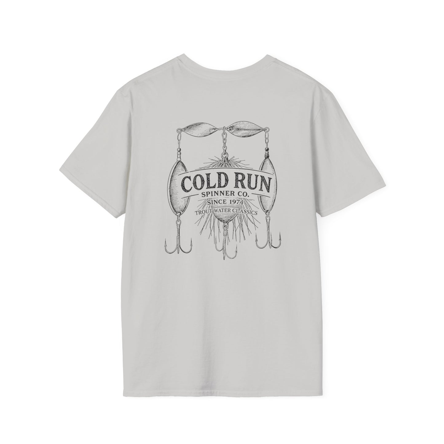 Cold Run Spinner Co shirt mockup in alternate color