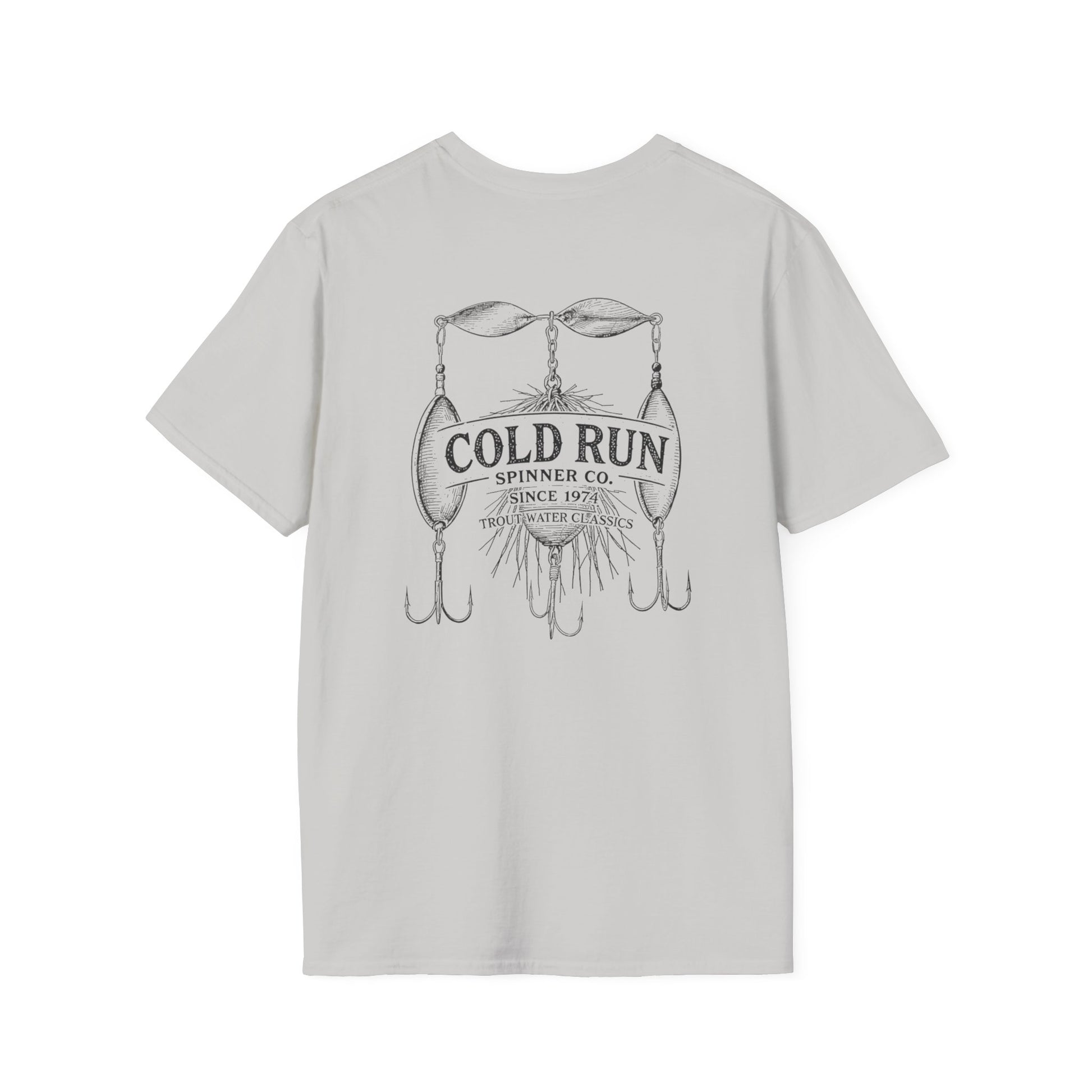 Cold Run Spinner Co shirt mockup in alternate color