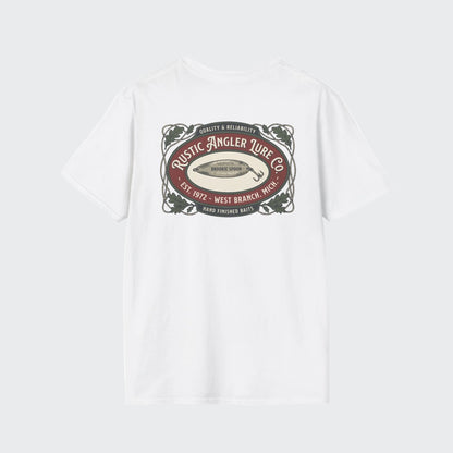 Rustic Angler lure graphic tee lifestyle back view
