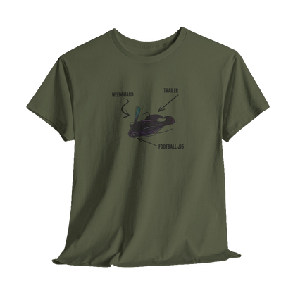 Football Jig Fishing T-Shirt – Lure Diagram Bass Fishing Tee