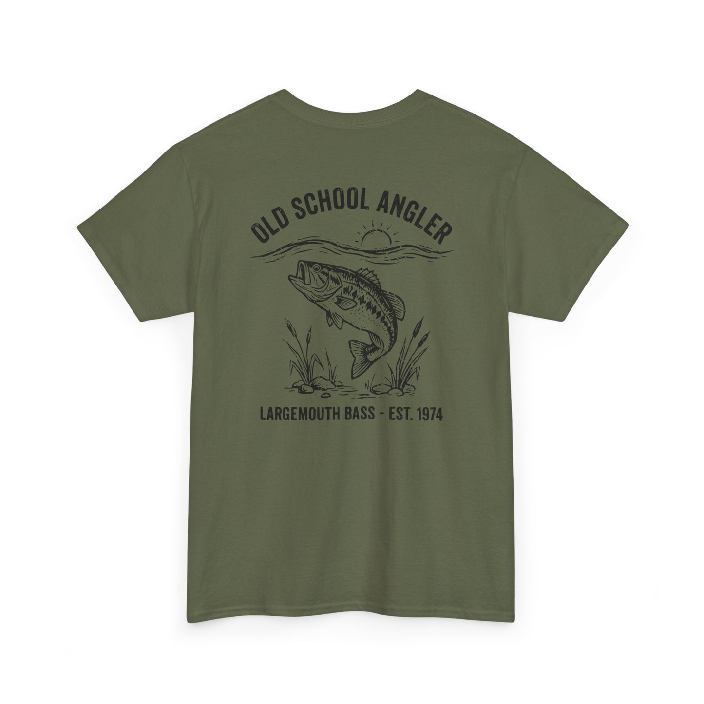 Bass fishing shirt in military green