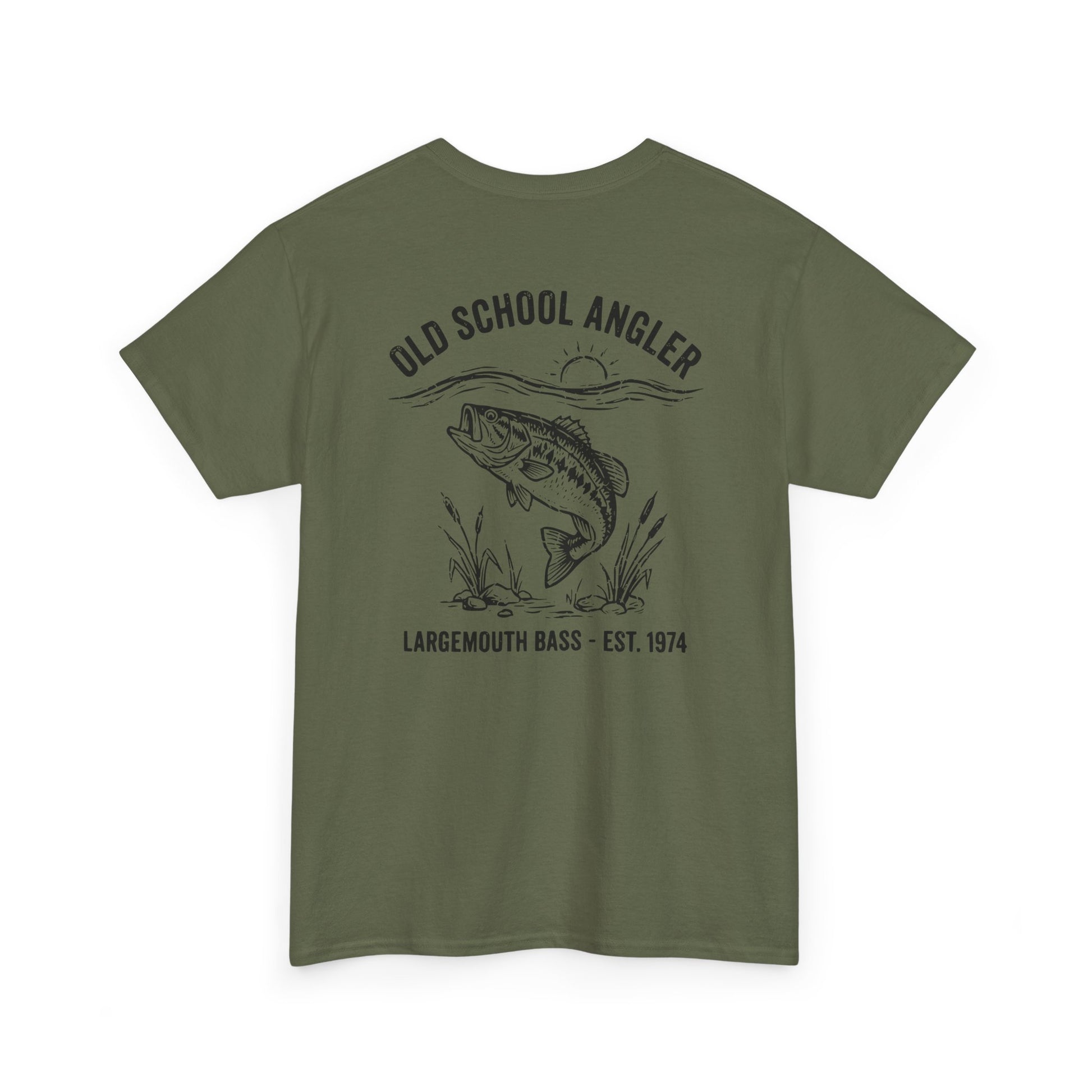 Bass fishing shirt in military green
