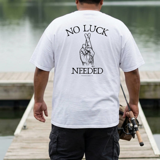 No Luck Needed Fishing Shirt - Skill Over Luck Angler Graphic Tee
