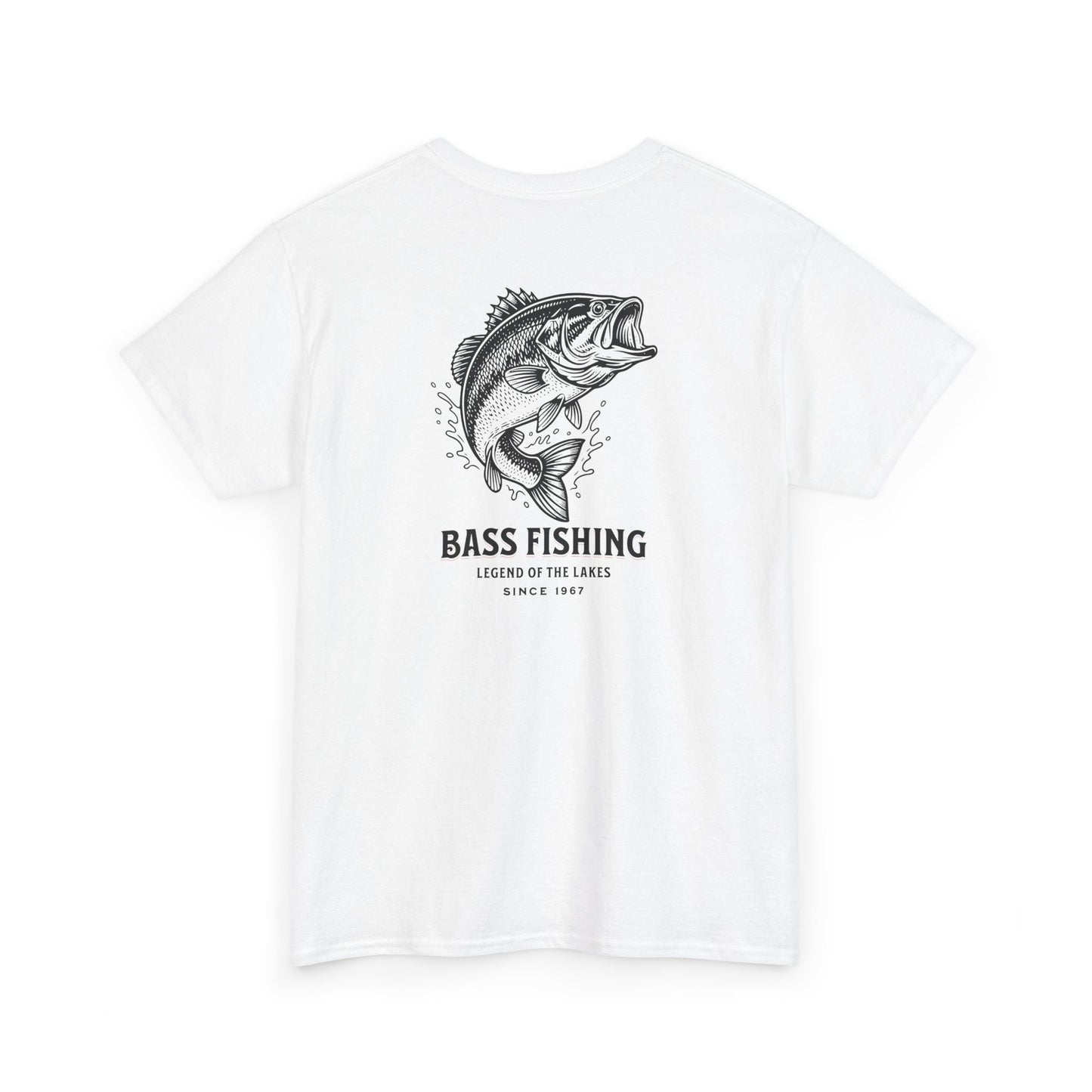 white largemouth bass fishing shirt back graphic
