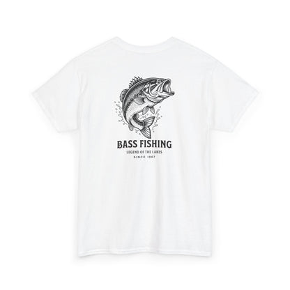 white largemouth bass fishing shirt back graphic