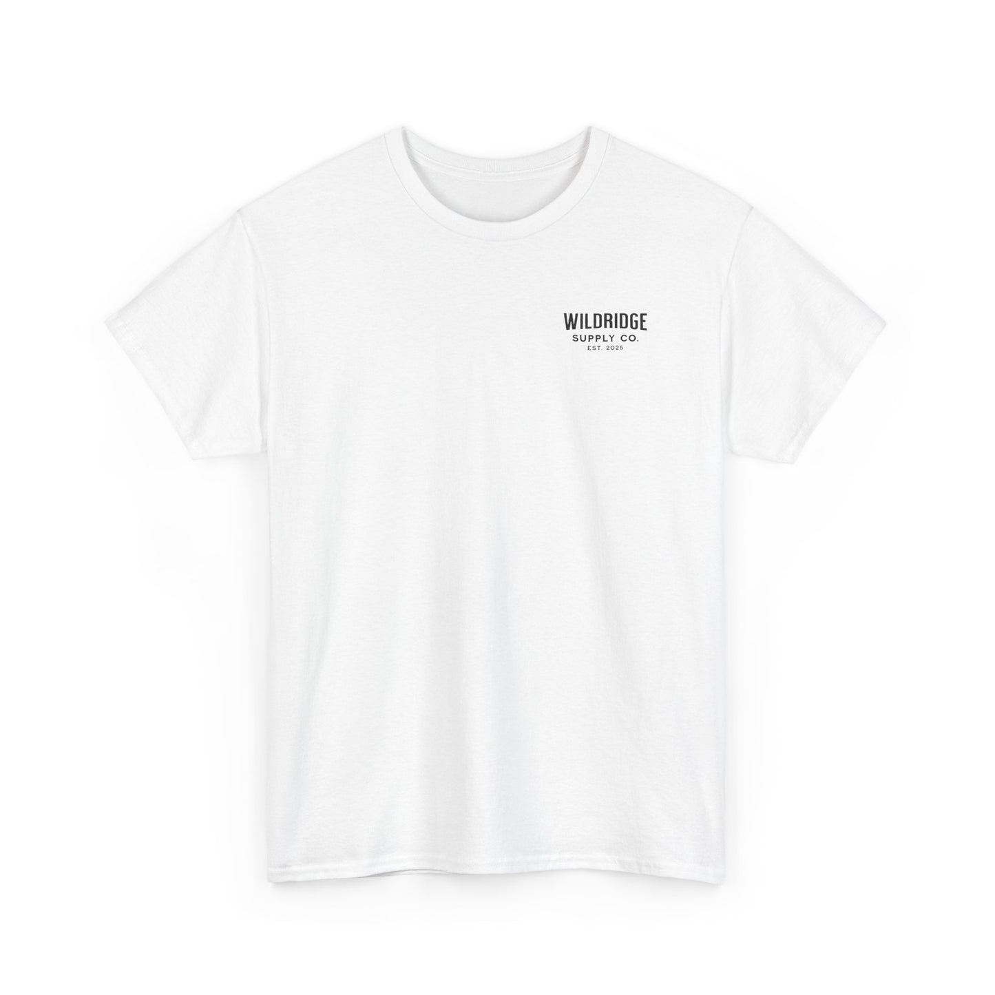 front logo view of white bass fishing t-shirt